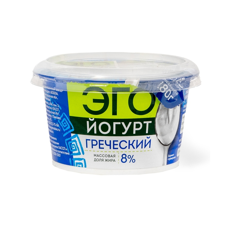 

Йогурт греческий Эго 8% 180 г
