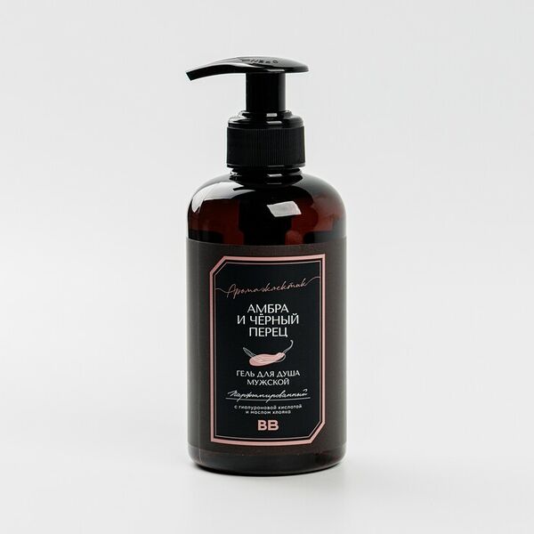 Гель для душа ВкусВилл мужской Амбра и черный перец, 300 мл
