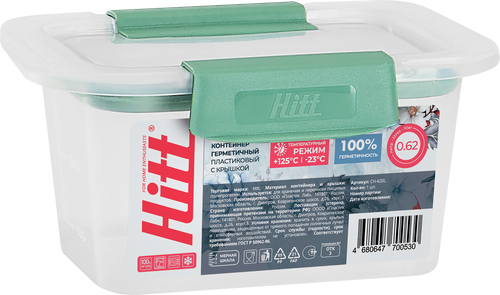 

Контейнер Hitt герметичный 620 мл 1 шт. цвет в ассортименте Арт. СН-620 L