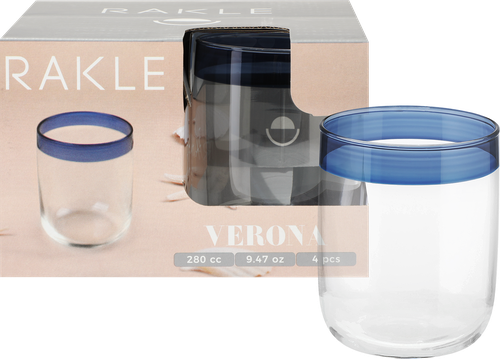 

Набор стаканов Rakle Верона (Verona) низкие стекло 280 мл арт. VRN112 4 шт.