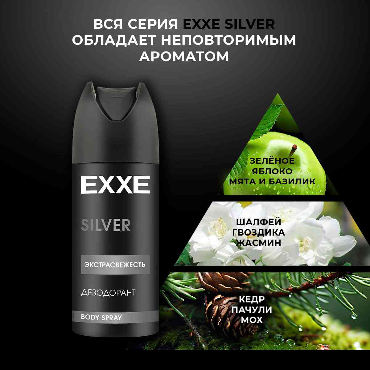 

Дезодорант Exxe Men Silver мужской 150 мл