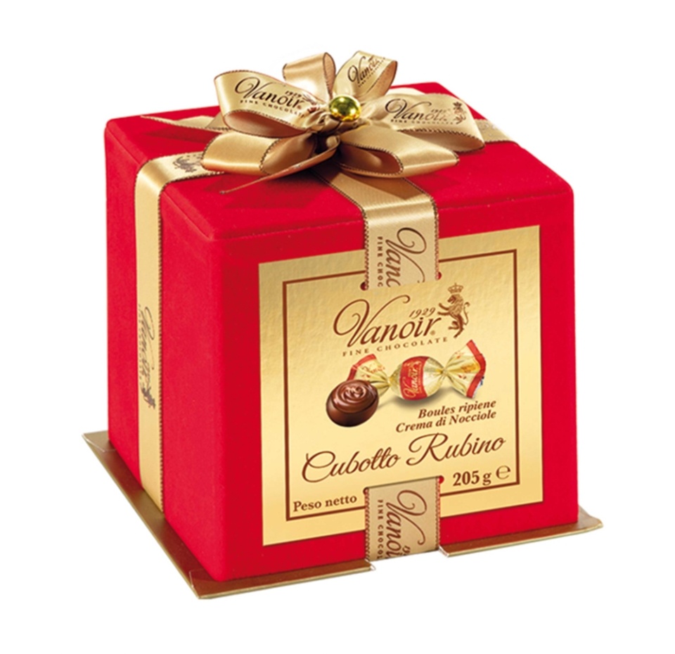

Конфеты Vanoir пралине с кремовой начинкой из лесного ореха Cubotto Rubino 205 г