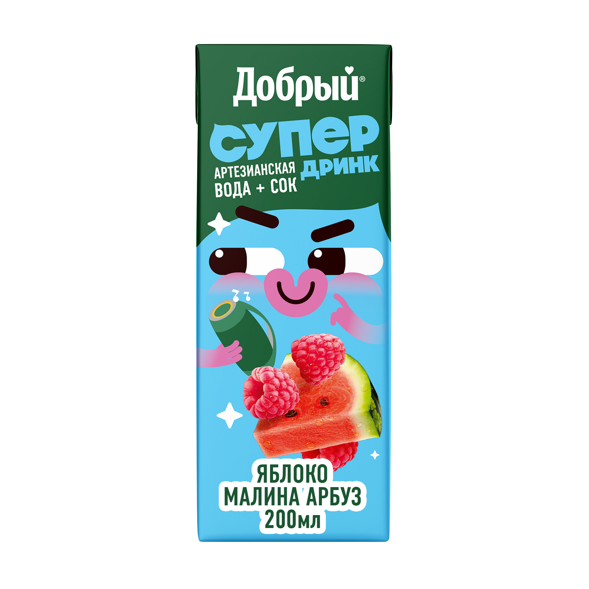 

Напиток сокосодержащий Добрый Active kid яблоко-малина-арбуз 200 мл