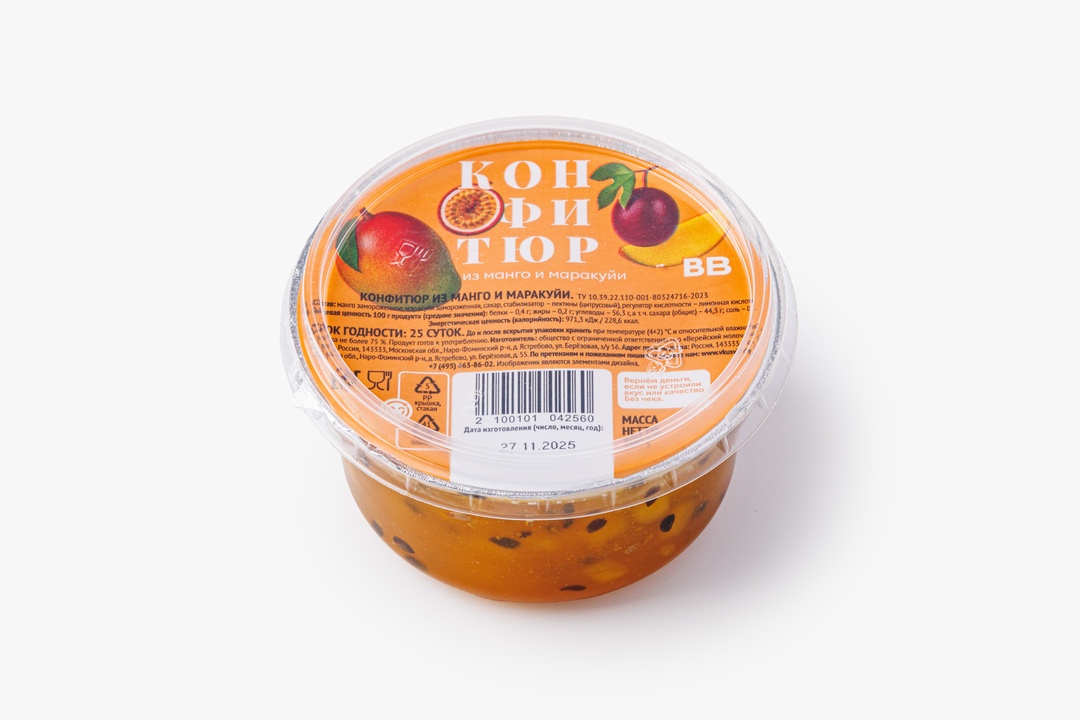 

Конфитюр ВкусВилл манго маракуйя 200 г