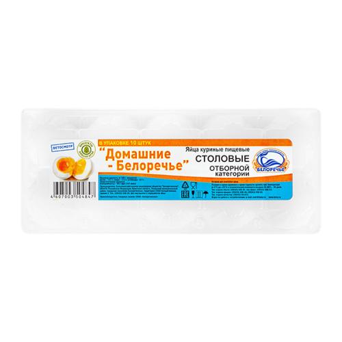 

Яйцо куриное Белоречье Домашнее столовое отборное С0 10 шт 650 г