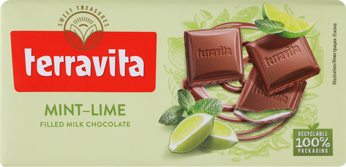 

Шоколад молочный Terravita Мята-лайм 100 г