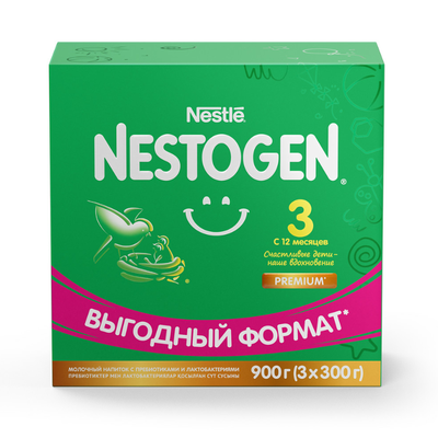 Детская смесь Нестоген (Nestogen) 3 Премиальный (Premium) 12 месяцев 900 г