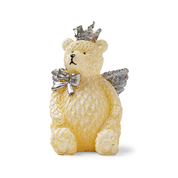 

Свеча фигурная Медведь с бантом и короной бело-золотой парафин 13.4 см