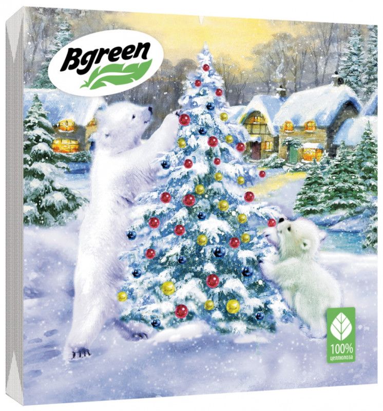 

Салфетки бумажные Bulgaree Green Умка 3 слоя 33 х 33 см 20 шт.