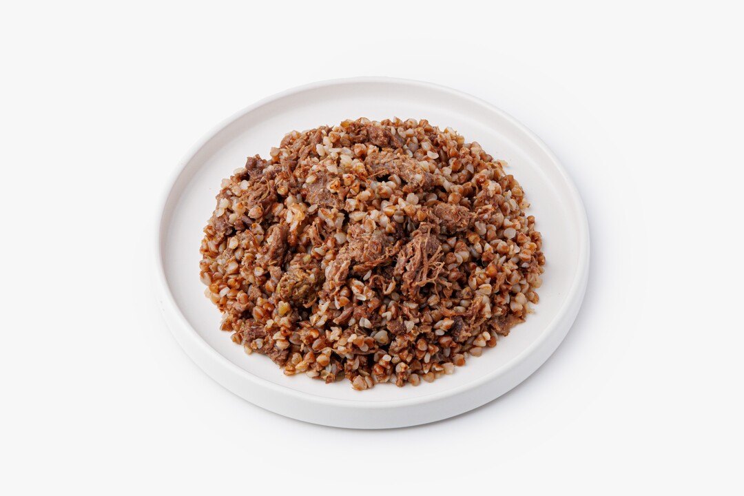 

Гречка ВкусВилл с тушенкой из говядины 250 г