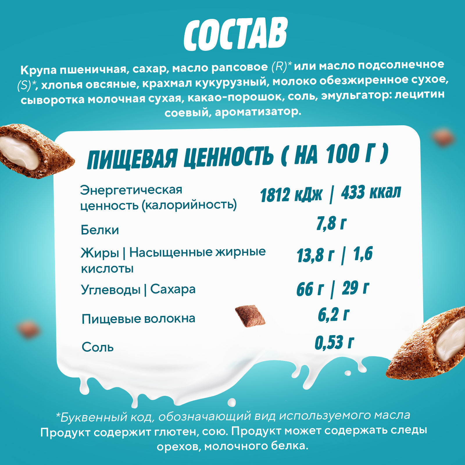 

Подушечки Любятово с молочной начинкой 500 г