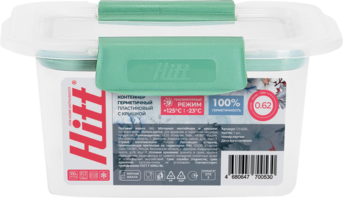 

Контейнер Hitt герметичный 620 мл 1 шт. цвет в ассортименте Арт. СН-620 L