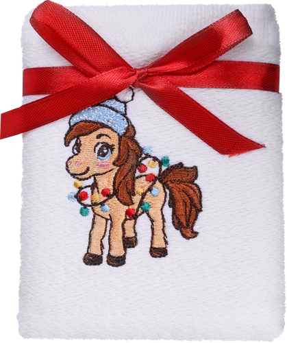 

Полотенце Homeclub Символ года 2025 30x50см, с вышивкой и бантиком, рисунок в ассортименте