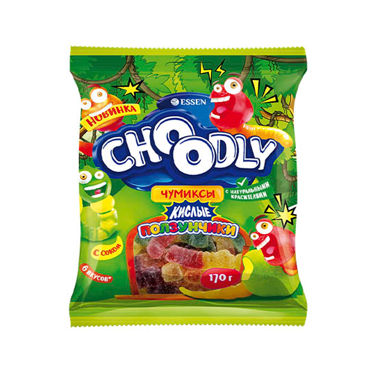 

Жевательный мармелад Essen Choоdly кислые ползунчики 170 г