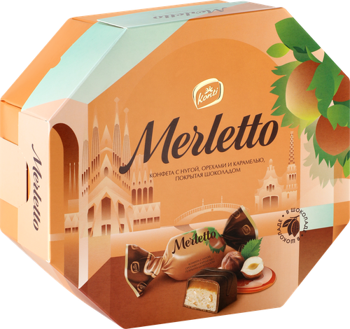 

Конфеты Merletto с нугой, орехами и карамелью 150 г
