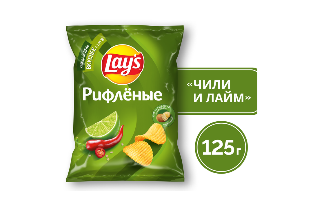 

Чипсы Lay's рифленые Чили-лайм 125 г