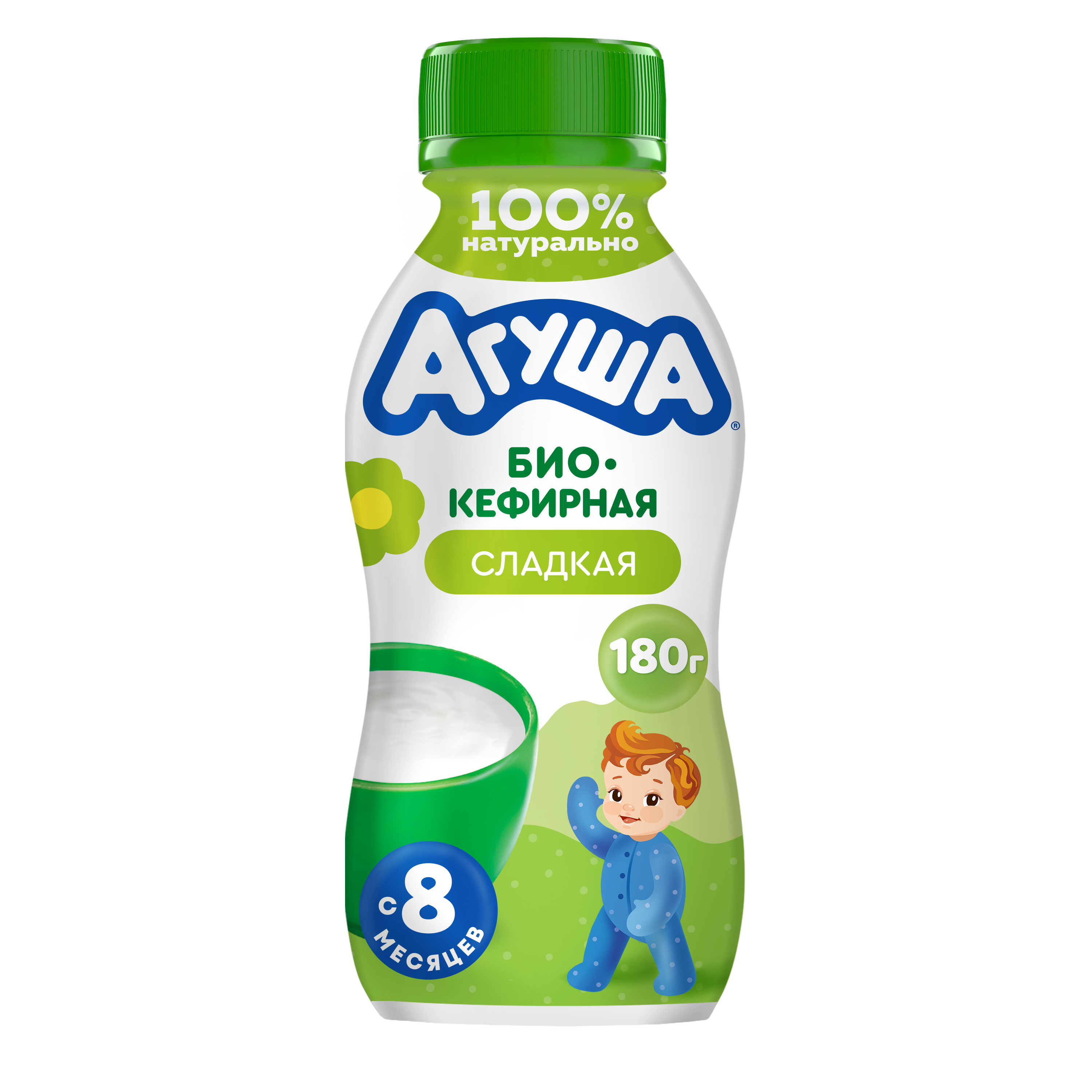 

Продукт биокефирный Агуша Сладкий с пробиотиками для детей 2.9% БЗМЖ с 8 месяцев 180 г