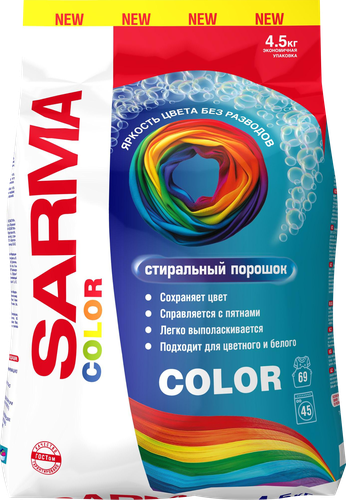 

Стиральный порошок Sarma Color для всех типов стирки 4.5 кг