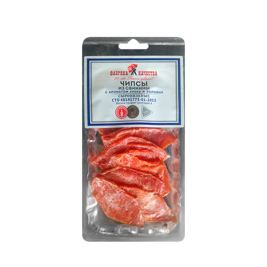 

Чипсы мясные Фабрика качества из свинины сыровяленые с хреном и холодцом 100 г