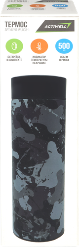 

Термос Actiwell 500 мл, с двойными стенками и температурным дисплеем, Арт WL003-1 дизайн в ассортименте