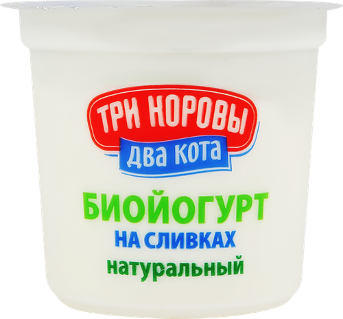 

Биойогурт Три коровы Два кота натуральный 7% 125 г