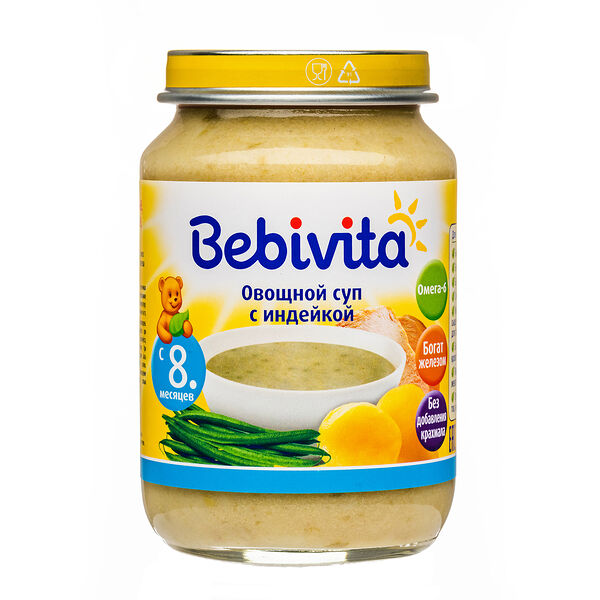 Суп Bebivita Овощной с индейкой с 8 месяцев 190 г