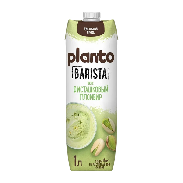 

Напиток Planto Barista фисташковый пломбир соевый ультрапастеризованный 1 л