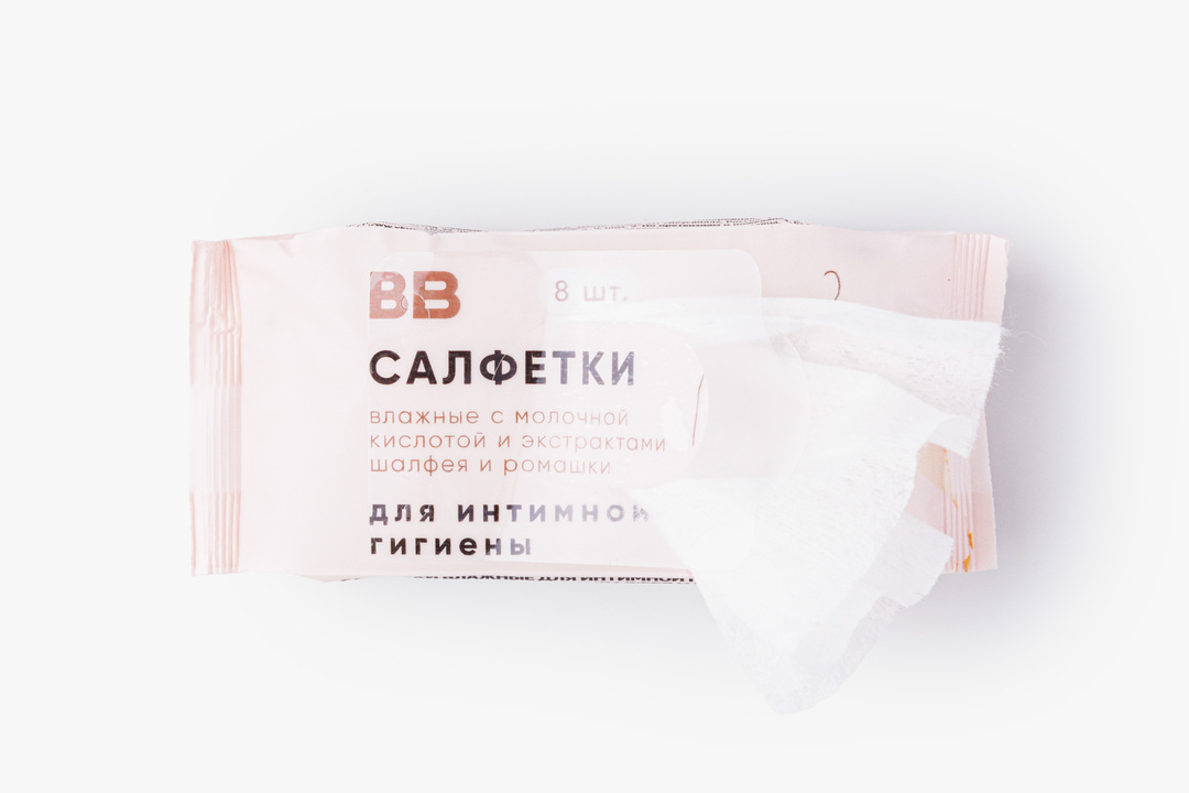 

Салфетки ВкусВилл влажные для интимной гигиены с молочной кислотой и экстрактами шалфея и ромашки 8 шт
