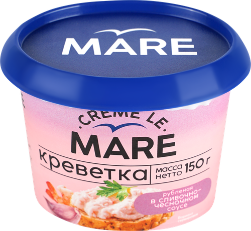 

Креветка Creme Le Mare рубленая ваннамей Балтийский Берег в сливочно-чесночном соусе 150 г