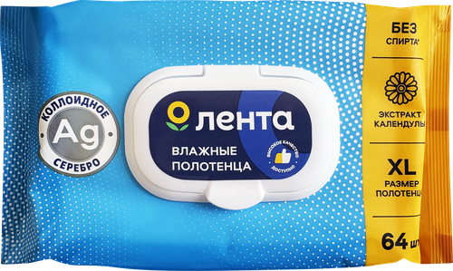 

Влажные полотенца Лента универсальные с экстрактом календулы 64 шт.