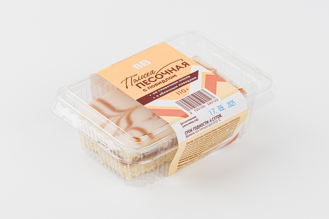 

Песочная полоска ВкусВилл с повидлом 110 г