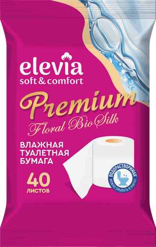 

Туалетная бумага Elevia Premium brands влажная 18х12 см клапан