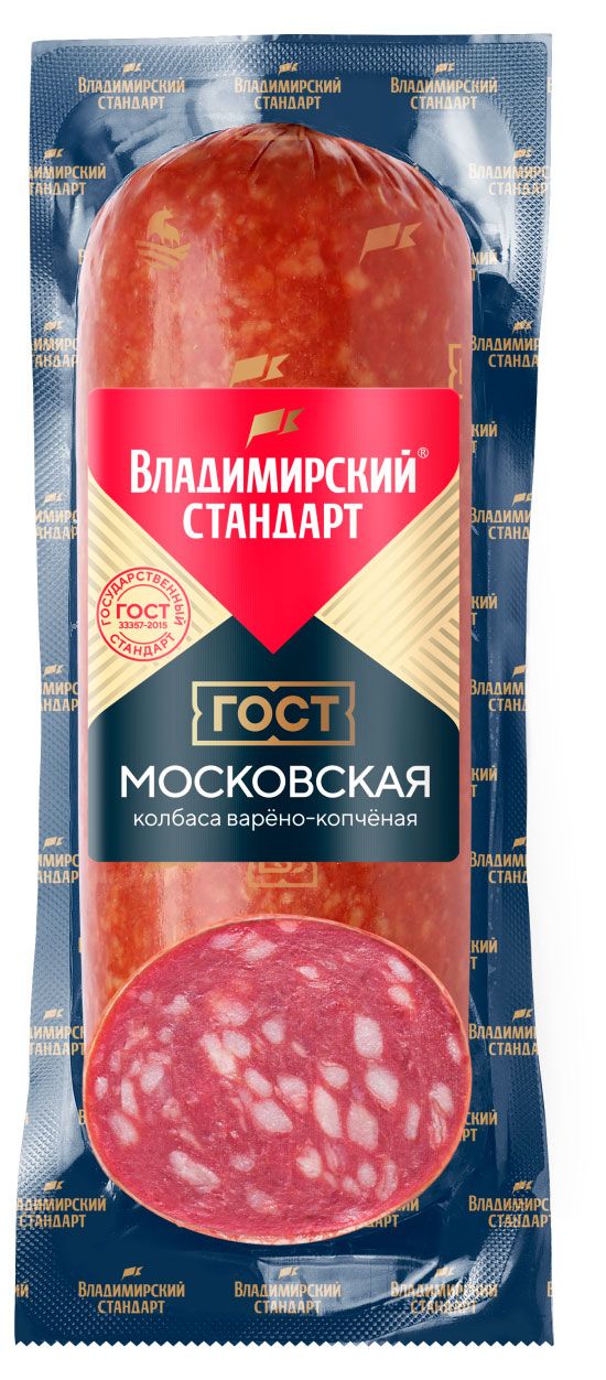 

Колбаса варено-копченая Владимирский Стандарт Московская 350 г