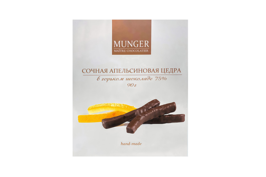 

Цукаты Munger из цедры апельсина в горьком шоколаде 75% 90 г