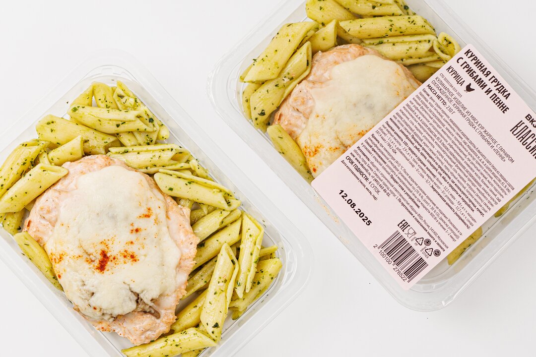 

Куриная грудка ВкусВилл с грибами и пенне 230 г