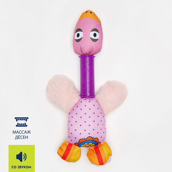 Игрушка для собак Rurri Утка розовая