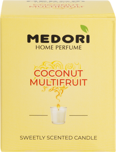 

Свеча Medori ароматическая для дома Coconut Multifruit парфюмированная, 70 мл