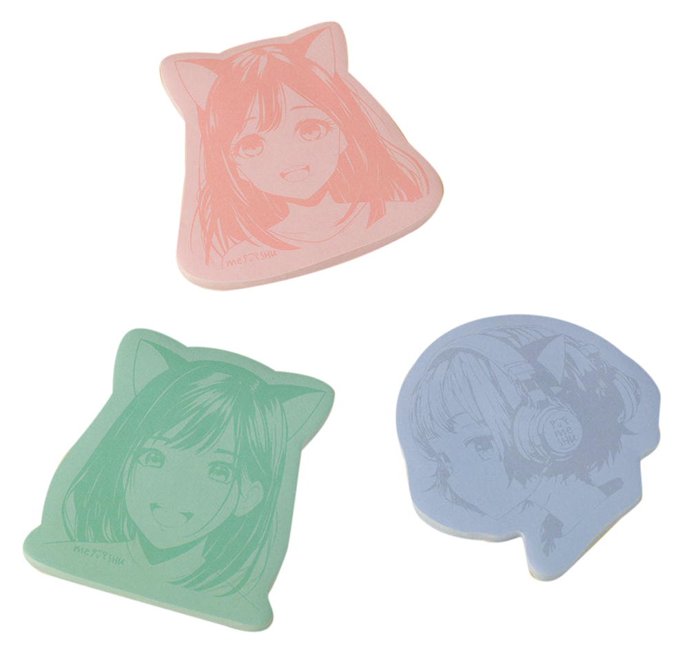 

Блок для записей Meshu Anime girl самоклеящийся фигурный 40 листов 1 шт. дизайн в ассортименте