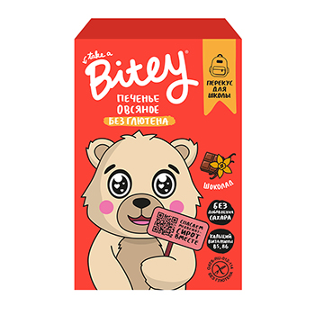 

Печенье безглютеновое овсяное Take a Bitey Шоколад, без сахара 60 г