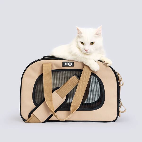 Сумка-переноска Rurri для кошек и собак мелких пород, 45x22.5x30 см, бежевый