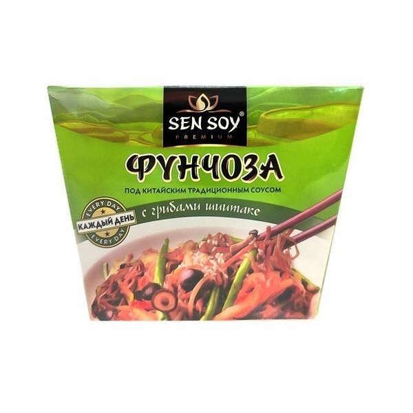 Фунчоза, SenSoy, с грибами шиитаке, 125 г