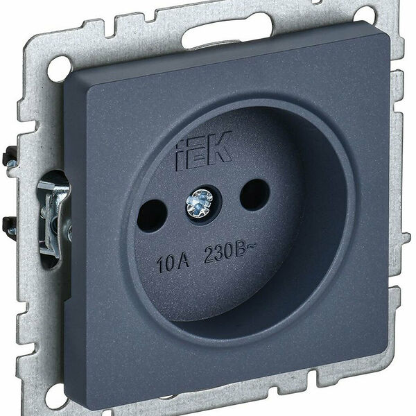 Розетка IEK BRITE РС10-1-0-БрМ, открытая установка, IP20, пластик, цвет зеленый
