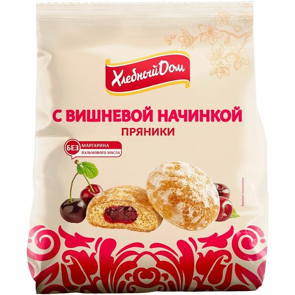Пряники Хлебный дом с вишневой начинкой 300 г