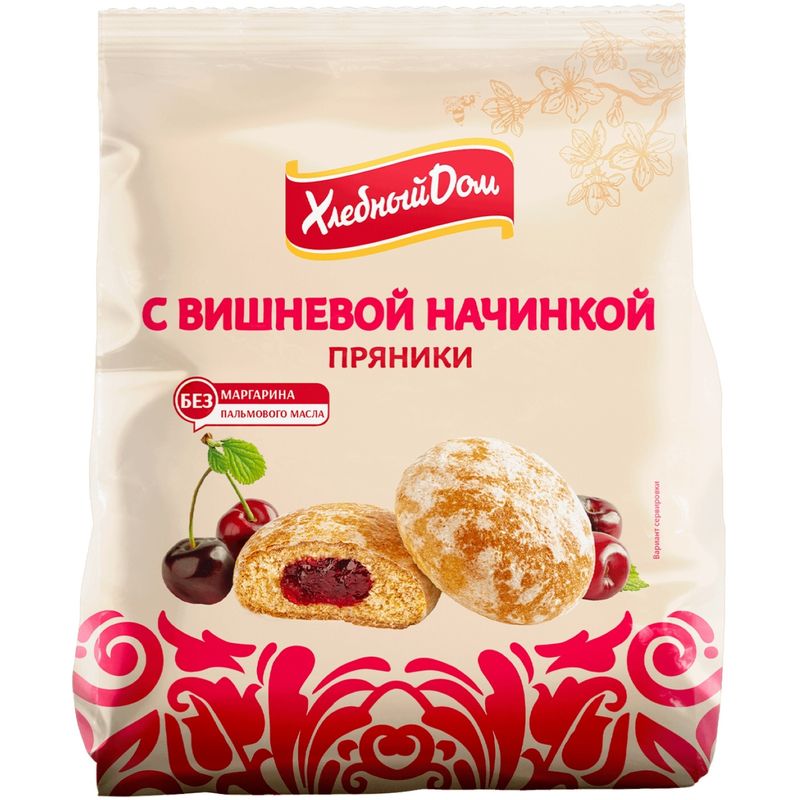 

Пряники Хлебный дом с вишневой начинкой 300 г