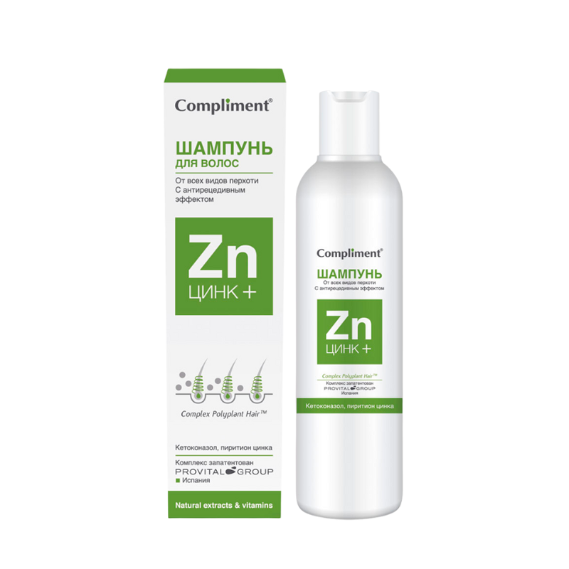 

Шампунь Compliment Цинк+ от всех видов перхоти 200 мл