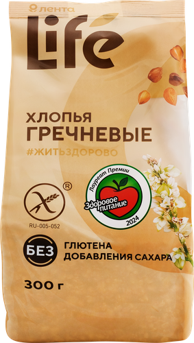 

Хлопья гречневые Лента Life безглютеновые 300 г