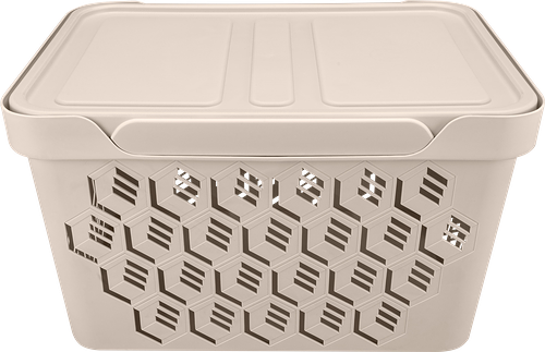 Ящик Econova Deluxe универсальный с крышкой светло-бежевый 380 x 276 x 220 мм