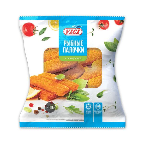 Рыбный кул п/ф Палочки из фарша рыбного в панир обжар зам п/у 900г VICI