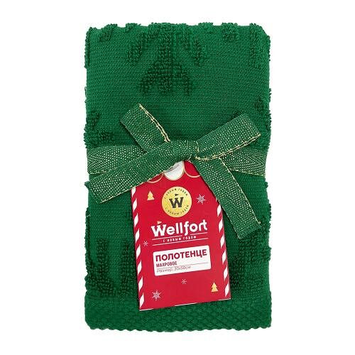 Полотенце махровое Снежинки зеленое 30*50см