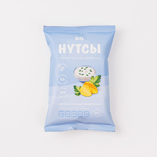 Чипсы нутовые ВкусВилл Сметана и зелень, 50 г